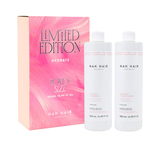 NAK Hair Hydrate Limited Edition Shampoo & Conditioner Bonus Size 500ml